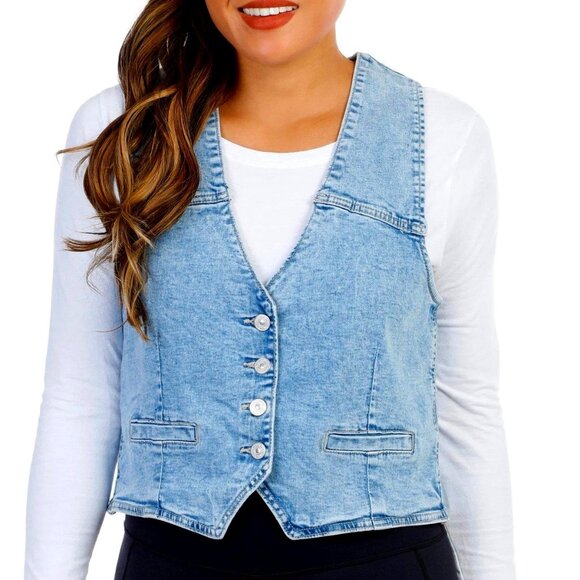 Nicole Miller Denim Style Vest - Picture 1 of 11